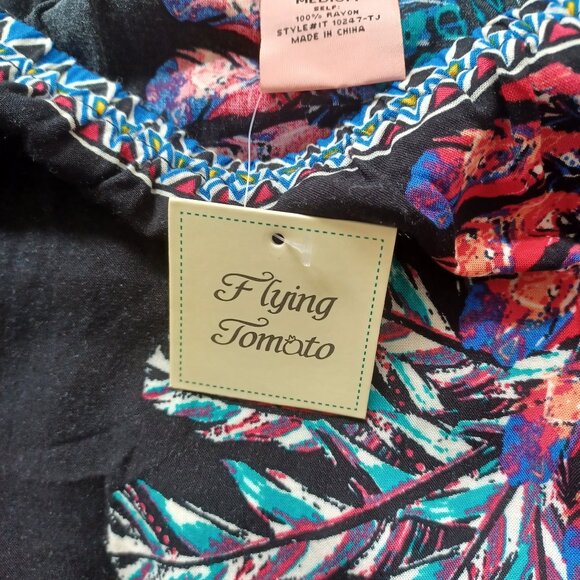 Flying Tomato Blouse Medium 100% Rayon Floral NWT Whimsigoth Dark Fairy - Picture 5 of 5